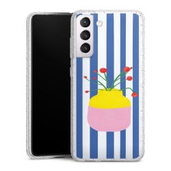 Silikon Glitter Case transparent-silber