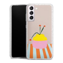 Silikon Glitter Case transparent-silber