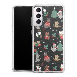 Silikon Glitter Case transparent-silber