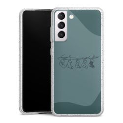 Silikon Glitter Case transparent-silber