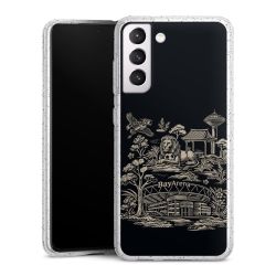 Silikon Glitter Case transparent-silber