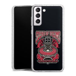 Silikon Glitter Case transparent-silber