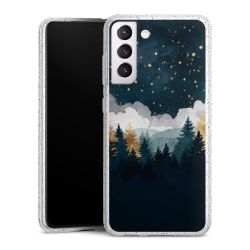 Silikon Glitter Case transparent-silber