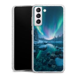 Silikon Glitter Case transparent-silber