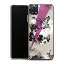 Silicone Glitter Case silver glitter