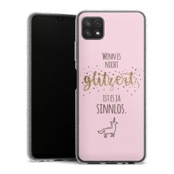 Silikon Glitter Case transparent-silber