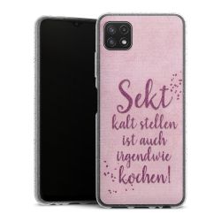 Silikon Glitter Case transparent-silber