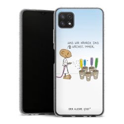 Silikon Glitter Case transparent-silber