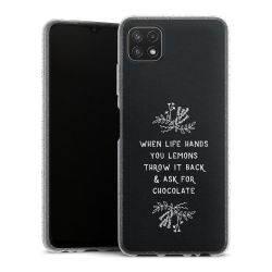 Silikon Glitter Case transparent-silber