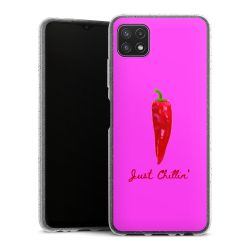 Silikon Glitter Case transparent-silber