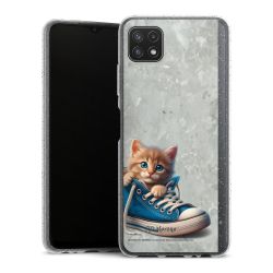 Silikon Glitter Case transparent-silber