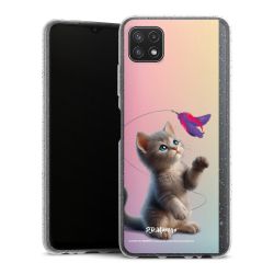Silikon Glitter Case transparent-silber