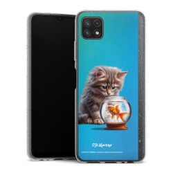 Silikon Glitter Case transparent-silber