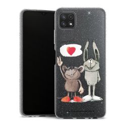 Silikon Glitter Case transparent-silber