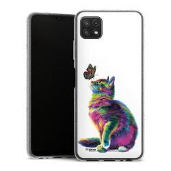 Silikon Glitter Case transparent-silber