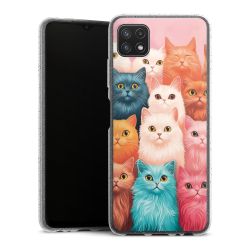 Silikon Glitter Case transparent-silber