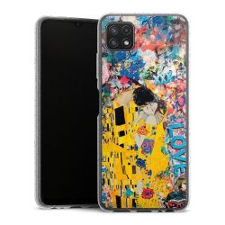 Silikon Glitter Case transparent-silber