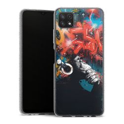 Silikon Glitter Case transparent-silber