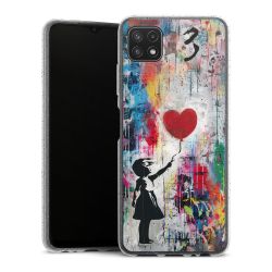 Silikon Glitter Case transparent-silber