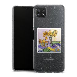 Silikon Glitter Case transparent-silber