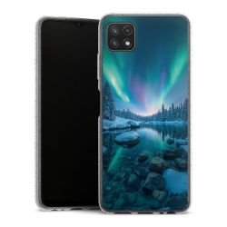 Silikon Glitter Case transparent-silber