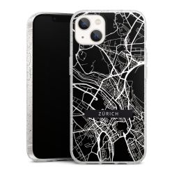 Silikon Glitter Case transparent-silber