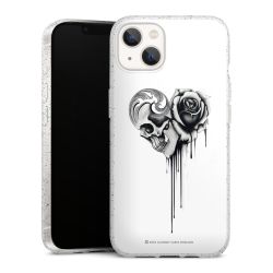 Silikon Glitter Case transparent-silber