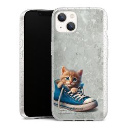 Silikon Glitter Case transparent-silber