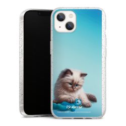 Silikon Glitter Case transparent-silber