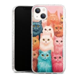 Silikon Glitter Case transparent-silber