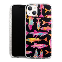 Silikon Glitter Case transparent-silber