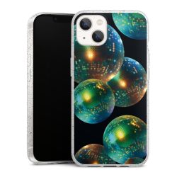 Silikon Glitter Case transparent-silber