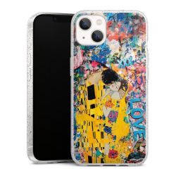 Silikon Glitter Case transparent-silber