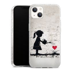 Silikon Glitter Case transparent-silber