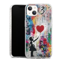 Silikon Glitter Case transparent-silber