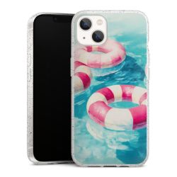 Silikon Glitter Case transparent-silber