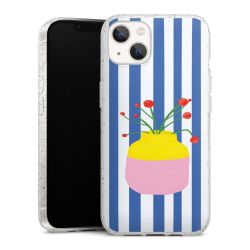 Silikon Glitter Case transparent-silber