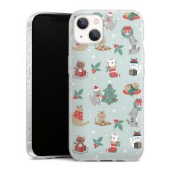 Silikon Glitter Case transparent-silber