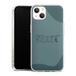 Silikon Glitter Case transparent-silber