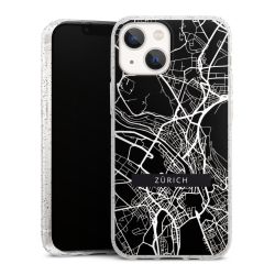 Silikon Glitter Case transparent-silber