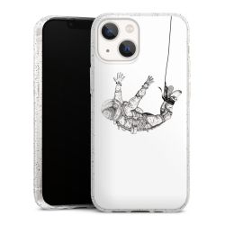 Silikon Glitter Case transparent-silber