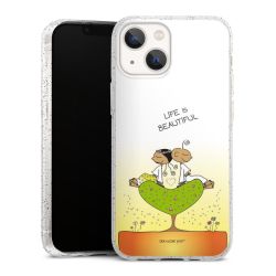 Silikon Glitter Case transparent-silber