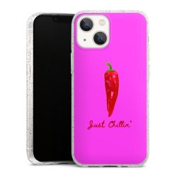 Silikon Glitter Case transparent-silber