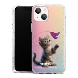 Silikon Glitter Case transparent-silber