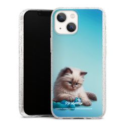 Silikon Glitter Case transparent-silber