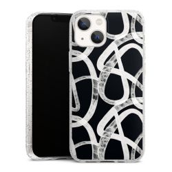 Silikon Glitter Case transparent-silber