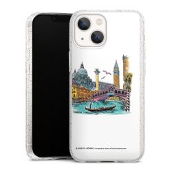 Silikon Glitter Case transparent-silber