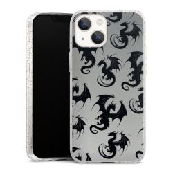 Silikon Glitter Case transparent-silber