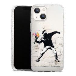 Silikon Glitter Case transparent-silber