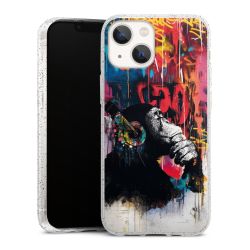 Silikon Glitter Case transparent-silber